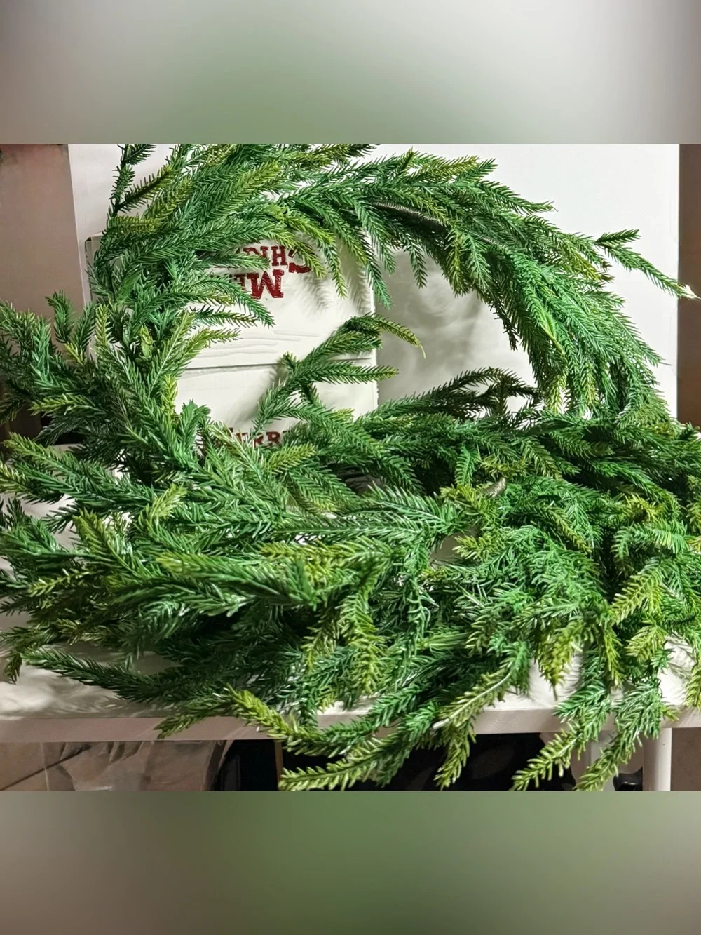 Evergreen Pine Garland - Lifelike Green Rubber Home Accent 6ft rubber